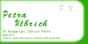 petra ulbrich business card